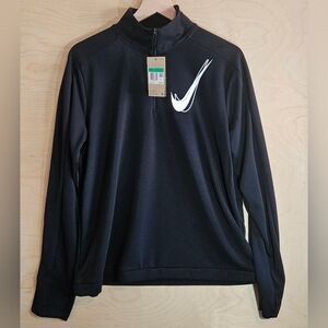 Nike Women Black Quarter-Zip Pullover Size XL